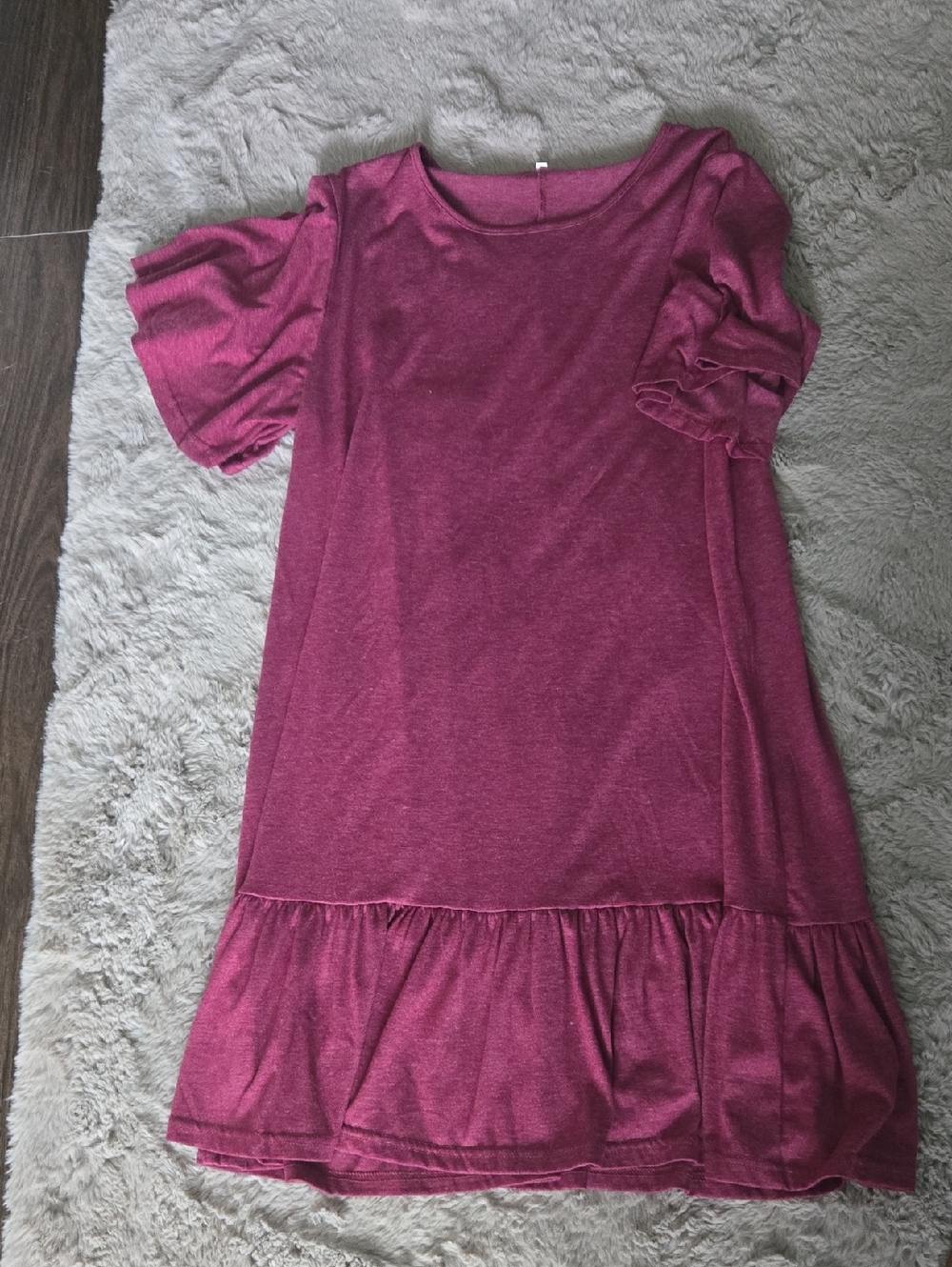 Womens  Ruffle-Hem Casual Dress